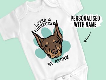 Doberman Name Baby Onesie, 2 of 6