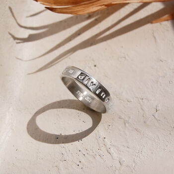 Personalised Affirmation Mantra Ring In Silver Or Gold, 8 of 10