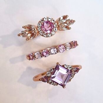Pink Sapphire Ring In Sterling Silver And Rose Gold, 10 of 12