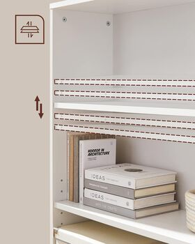 Bookcase Adjustable Shelves Modern Style Storage Unit, 5 of 12