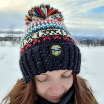 Jet Black Traditional Nordic Reflective Super Bobble, 3 of 9