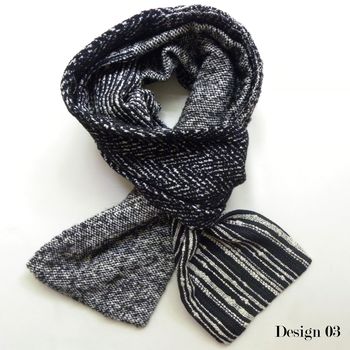 Women's Monochrome And Grey Fabric Scarves, 5 of 8
