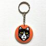 Cat Wooden Keyring. Keychain. Hand Painted, thumbnail 3 of 3