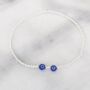 Sterling Silver Evil Eye Beaded Stretch Anklet, thumbnail 4 of 5