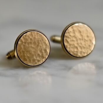 Hammered Solid Bronze Or Copper Cufflinks, 3 of 11