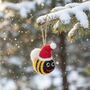 Handmade Felt Mini Christmas Bee's Set Of Three, thumbnail 4 of 4