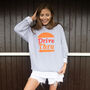 Drive Thru Womens Slogan Sweatshirt With Burger Graphic, thumbnail 2 of 3