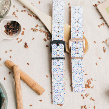 'Mosaic' Leather Smartwatch Strap; Handmade Watch Band, 4 of 8