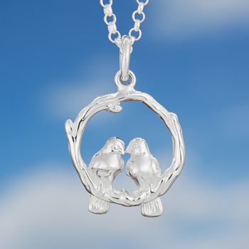 Sterling Silver Love Birds Necklace, 3 of 6