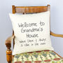 Personalised 'Grandma's House' Cushion, thumbnail 1 of 2