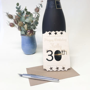Personalised 30th Birthday Wooden Card, 4 of 9