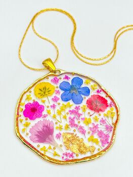 Large Statement Necklace With Colourful Flowers, 9 of 12