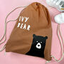 Personalised Bear Organic Cotton School Bag, thumbnail 1 of 3