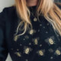 Bees And Stars Embroidered Jumper With Sleeve Detail, thumbnail 4 of 6