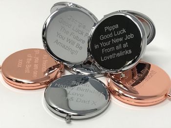 Birthday Compact Mirror In Rose Gold And Silver, 9 of 11