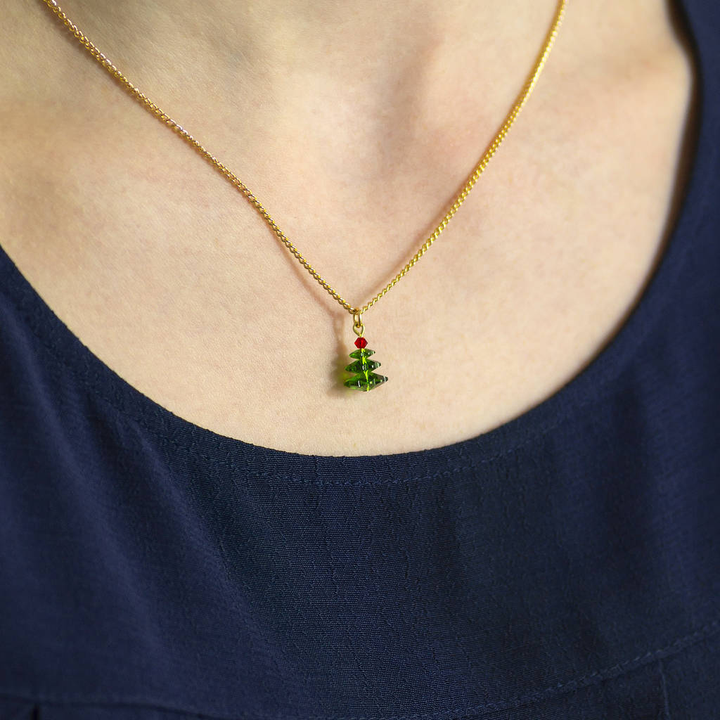 swarovski christmas tree necklace