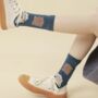 Dog And Bunny Print Mid Calf Length Socks, thumbnail 1 of 3