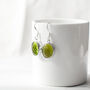 Lime Green Faceted Glass Earrings, thumbnail 4 of 6