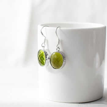 Lime Green Faceted Glass Earrings, 4 of 6