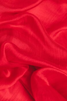 100% Mulberry Silk Scarf, Bright Red, 4 of 6
