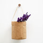 Brown Hanging Paper And Leather Planter Or Storage Bag, thumbnail 3 of 12