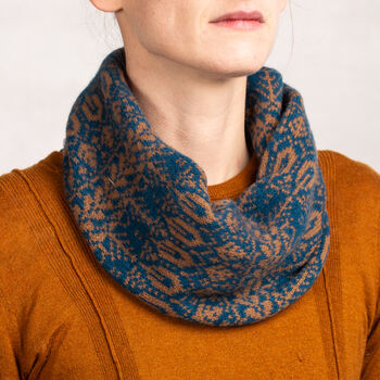 Knitted Cowl Neck Scarf Tree Pattern, 4 of 12