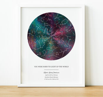 Personalised Star Map Print Birthday Gift, 4 of 11