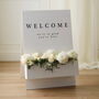 White Wooden Welcome Sign Flower Box, thumbnail 1 of 2