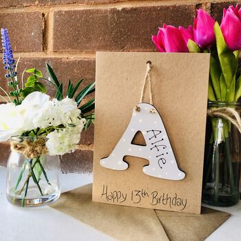 Personalised 13th Birthday Letter Wooden Keepsake Card, 5 of 5