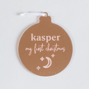 Personalised My First Christmas Star And Moon Bauble, 2 of 4