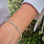Sterling Silver Single Peridot August Bead Birthstone Stretch Bracelet Gift, thumbnail 4 of 6