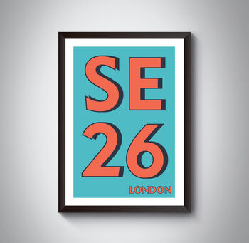 Se26 Sydenham, London Postcode Typography Print, 3 of 5