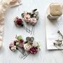 Dusty Rose, Pink And Blush Floral Hair Pins, thumbnail 3 of 7