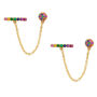 Rainbow Chain Cuff Earrings, thumbnail 3 of 6