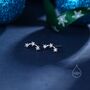 Sterling Silver Tiny Cz Star Trio Stud Earrings, thumbnail 3 of 10