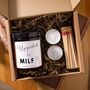 New Mum Funny Gift, Upgraded To Milf Baby Shower Candle Gift Set, thumbnail 4 of 8