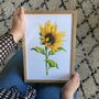 Hand Painted Watercolour Sunflower Print, thumbnail 6 of 8
