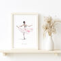 Ballerina Personalised Watercolour Art Print, thumbnail 2 of 4