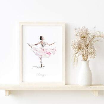 Ballerina Personalised Watercolour Art Print, 2 of 4