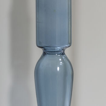 Tall Cornflower Blue Elegant Glass Candlestick, 2 of 4