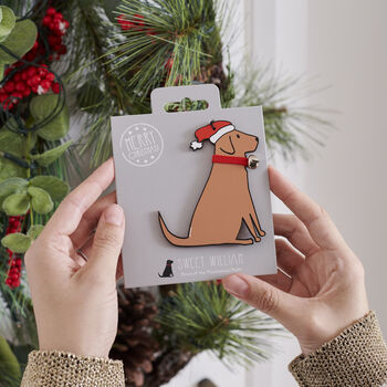 Fox Red Labrador Dog Christmas Decoration Personalisation Available, 2 of 5