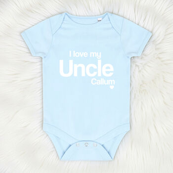 I Love My Uncle Personalised Babygrow, 4 of 7
