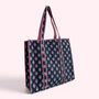 Blue And Pink Ditsy Floral Quilted Cotton Tote Bag, thumbnail 1 of 6