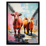 How Now Brown Cow Highlands Country Fun Wall Art Print, thumbnail 5 of 6