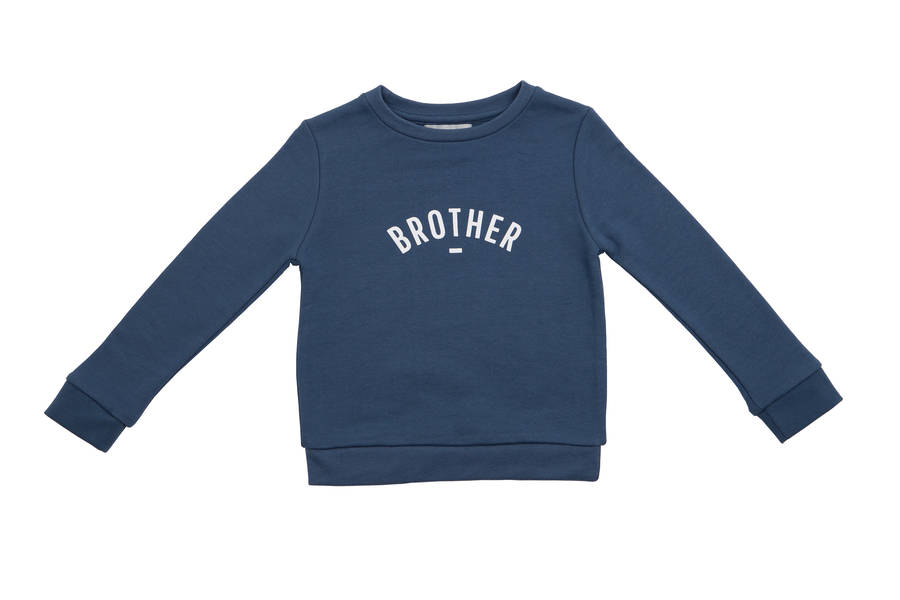 Denim Blue 'Brother' Sweatshirt By Bob & Blossom | notonthehighstreet.com