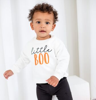 Halloween 'Baby Boo' Embroidered Babygro Sleepsuit For Babys First Halloween, 2 of 3