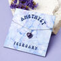 Sterling Silver February Amethyst Necklace Card, thumbnail 1 of 7