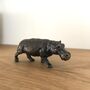 Miniature Bronze Hippo Sculpture 8th Anniversary Gift, thumbnail 10 of 12