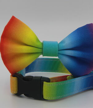 Rainbow Ombre Dog Bow Tie, 6 of 10