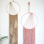 Modern Macrame Hoop Wall Hanging With Feathers, thumbnail 1 of 5
